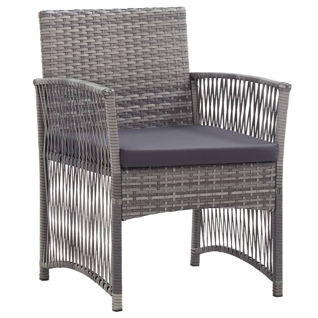 Patio Chairs 2 Pcs Outdoor Patio Dining Chair with Cushions Poly Rattan vidaXL - Picture 5 of 32