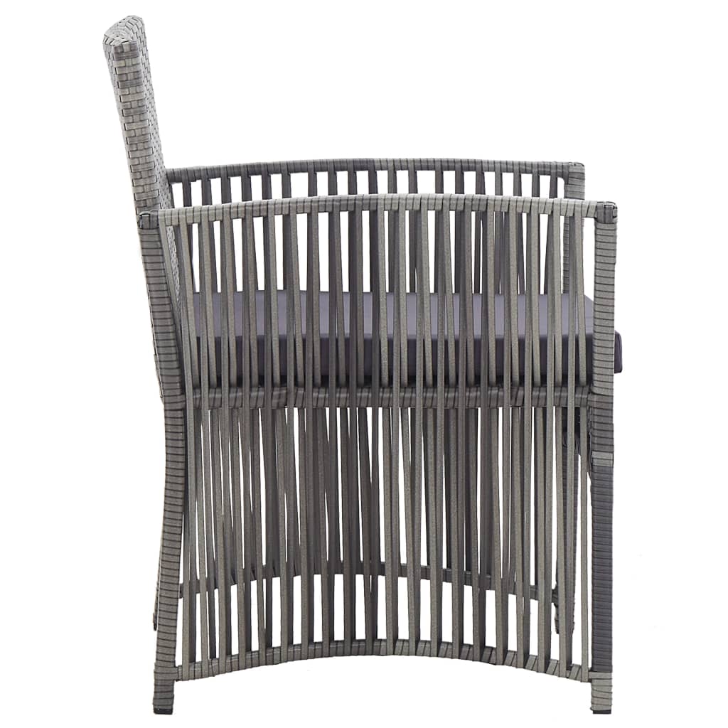 Patio Chairs 2 Pcs Outdoor Patio Dining Chair with Cushions Poly Rattan vidaXL - Picture 9 of 32