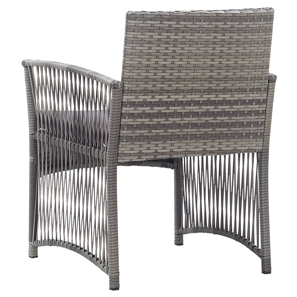 Patio Chairs 2 Pcs Outdoor Patio Dining Chair with Cushions Poly Rattan vidaXL - Picture 10 of 32