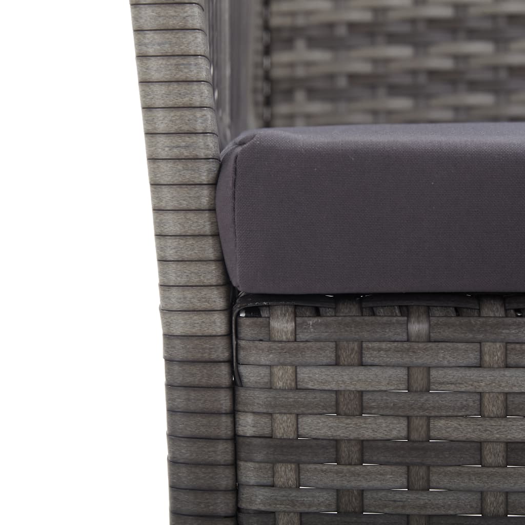 Patio Chairs 2 Pcs Outdoor Patio Dining Chair with Cushions Poly Rattan vidaXL - Picture 11 of 32