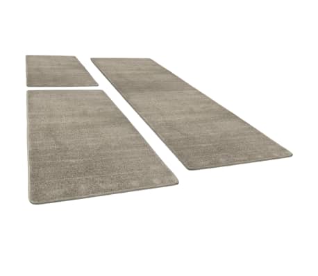 vidaXL Bed Carpets Shaggy High Pile 3 pcs Grey