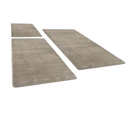 vidaXL Bed Carpets Shaggy High Pile 3 pcs Grey