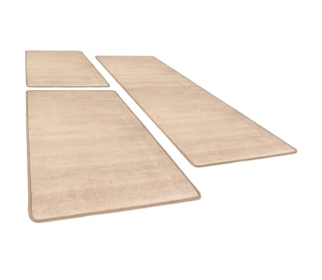 vidaXL Alfombras de dormitorio de pelo largo 3 piezas beige