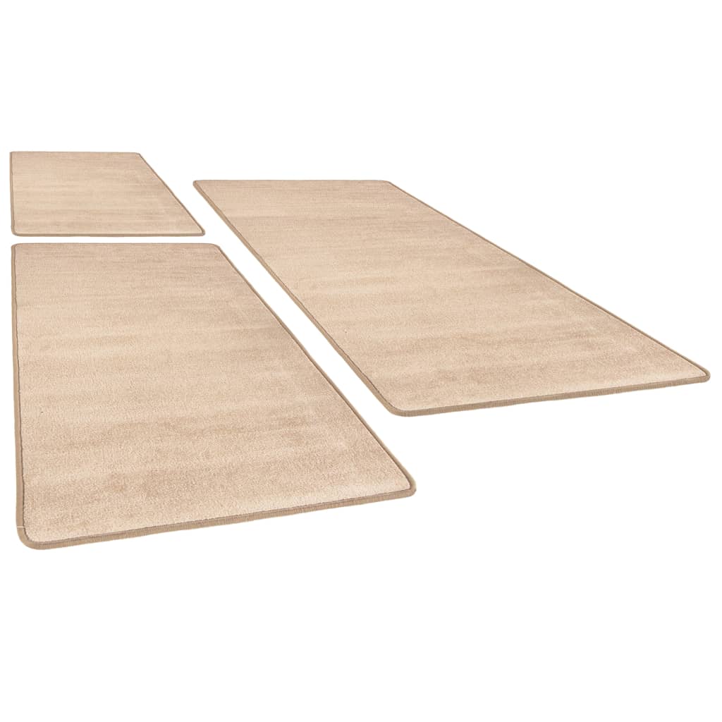 

vidaXL Bedtapijten shaggy hoogpolig 3 st beige