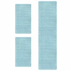 vidaXL Kilimėliai prie lovos, 3vnt., turkio spalvos, shaggy tipo