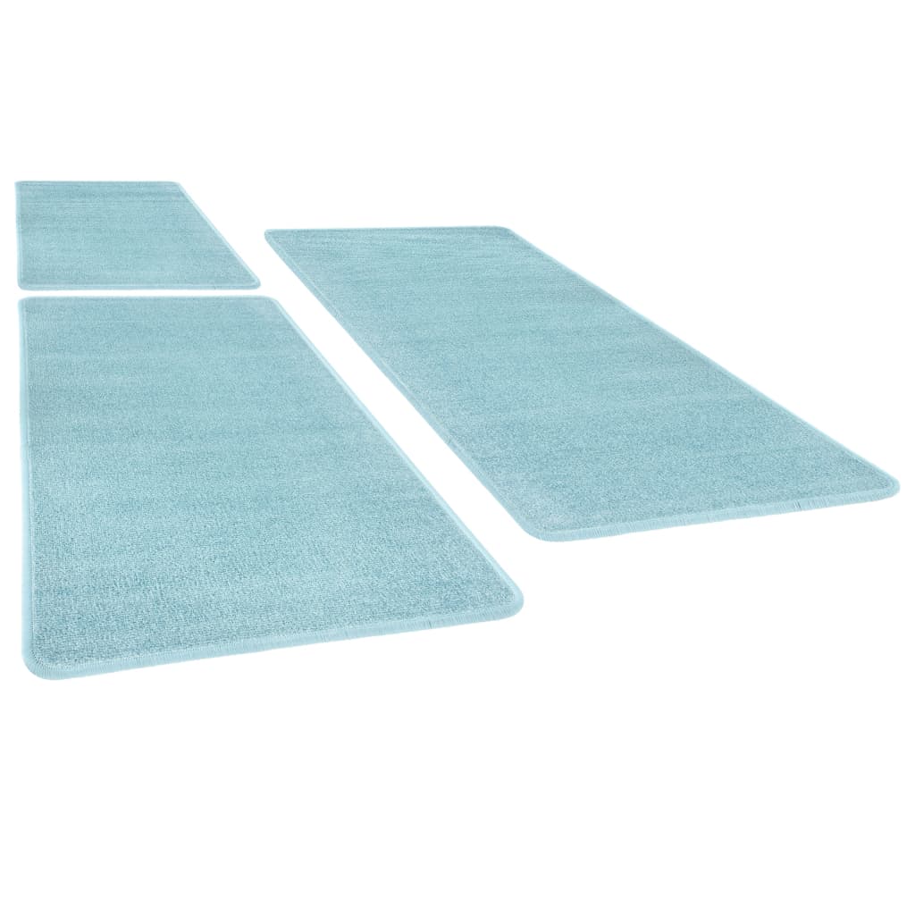 vidaXL Bed Carpets Shaggy High Pile 3 pcs Turquoise