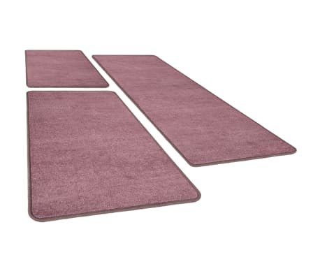 vidaXL Tapetes de quarto shaggy pelo alto 3 pcs roxo