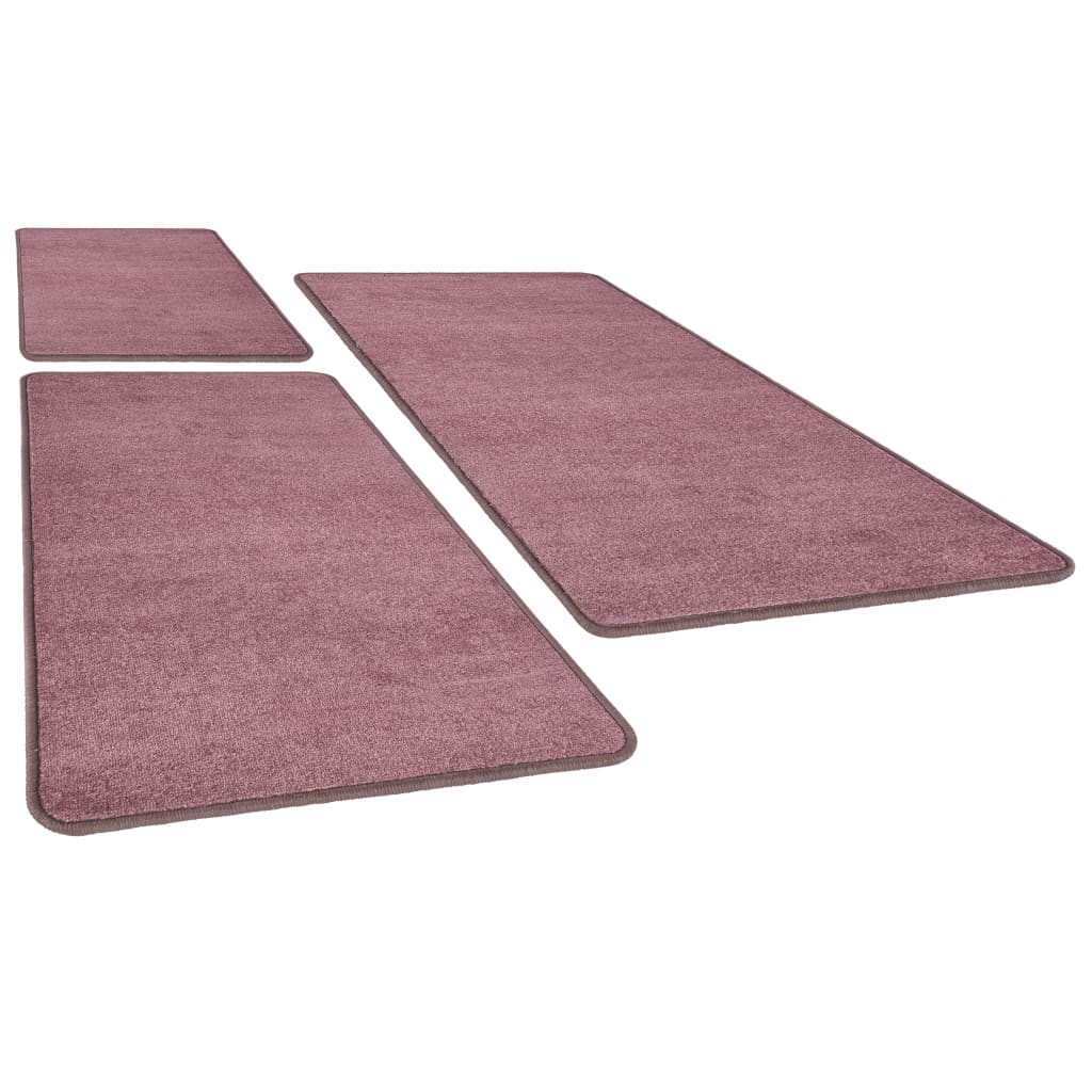vidaXL Bed Carpets Shaggy High Pile 3 pcs Purple