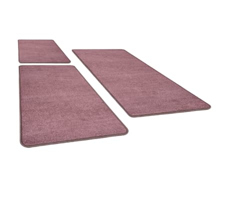 vidaXL Bed Carpets Shaggy High Pile 3 pcs Purple