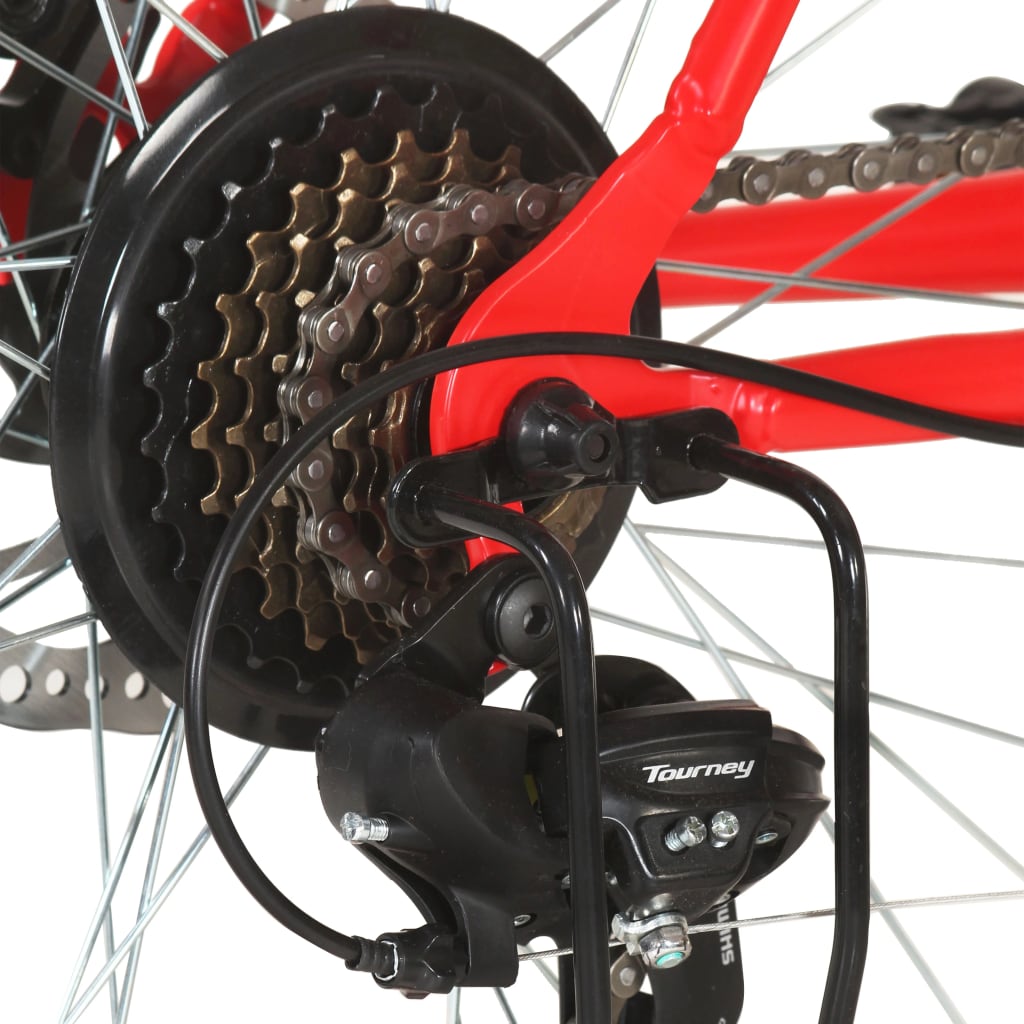 21 sebességes piros mountain bike 48 hüvelykes kerékkel 48 cm 
