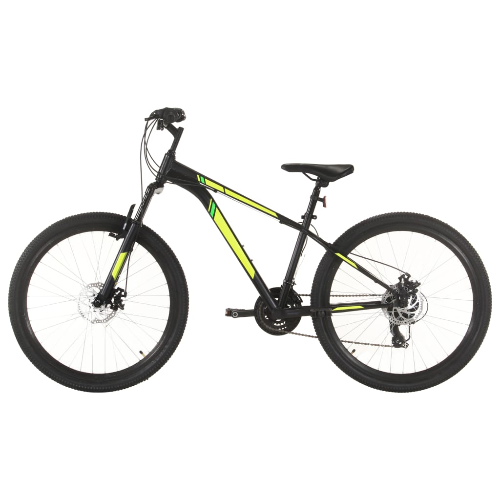 vidaXL Bicicletă montană cu 21 viteze, roată 27,5 inci, negru, 38 cm vidaXL imagine 2022 1-1.ro