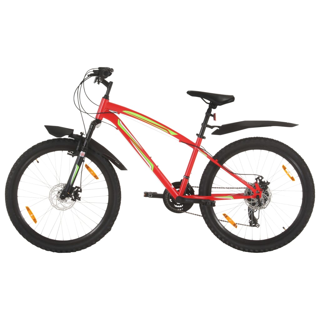 vidaXL Bicicletă montană cu 21 viteze, roată 26 inci, 42 cm, roșu vidaxl.ro