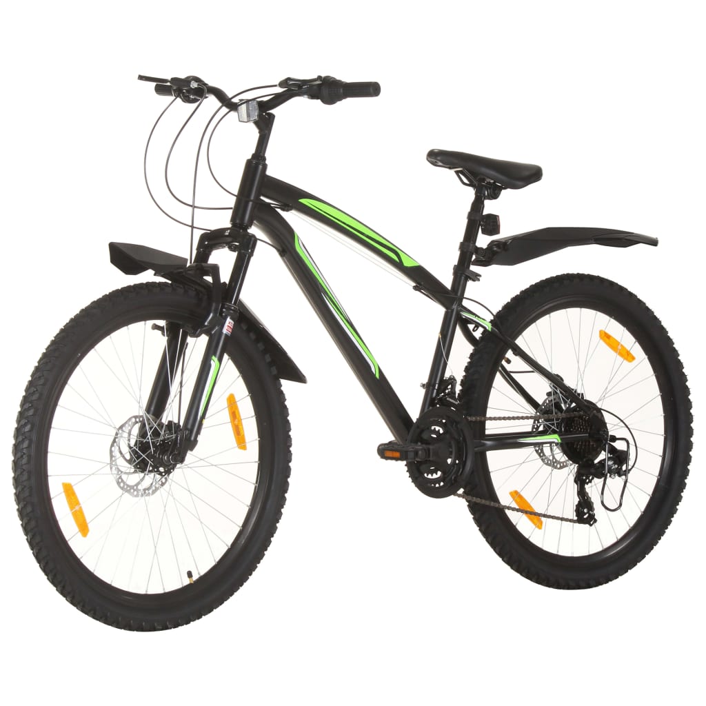 vidaXL Bicicleta de montanha 21 velocidades roda 26" 42 cm preto