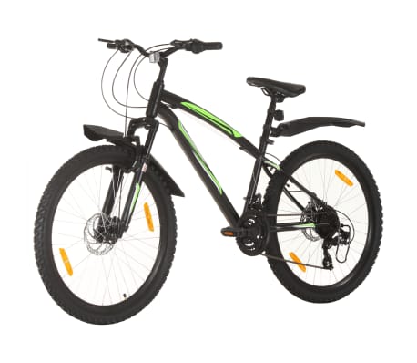 vidaXL Bicicleta de montanha 21 velocidades roda 26" 42 cm preto