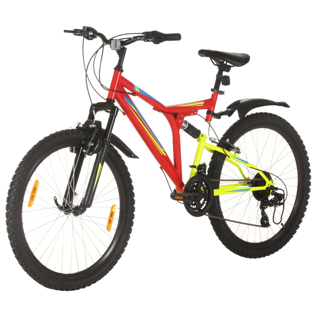 Bicicletă montană cu 21 viteze, roată 26 inci, roșu, 49 cm