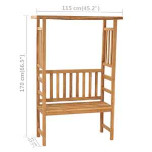 Zahradní lavice s pergolou 115 cm masivní teakové dřevo - obrázek 6
