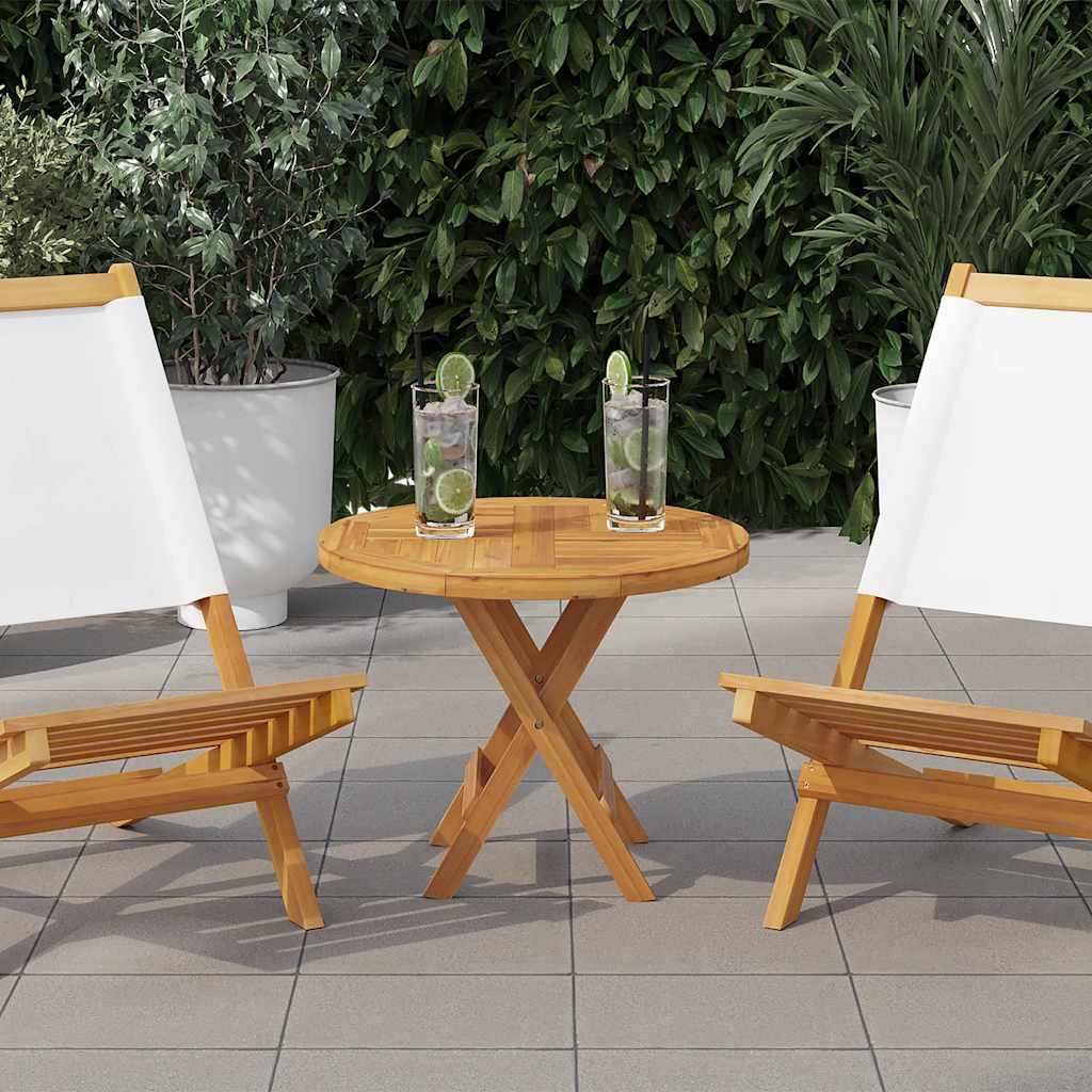 vidaXL Tischplatte Massivholz Teak Rund 2,5 cm 50 cm