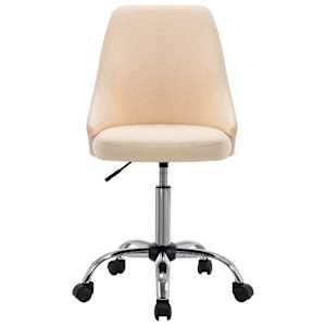 vidaXL Valgomojo kėdės, 6vnt., kreminės spalvos, audinys (3x323229)