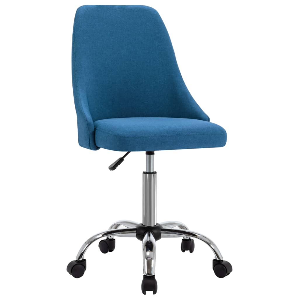 

vidaXL Kantoorstoelen met wieltjes 2 st stof blauw
