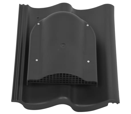 vidaXL Ventilator plat de acoperiș, negru