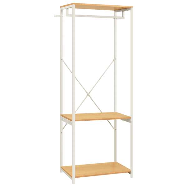 vidaXL garderoob valge ja tamm 60x40x167 cm metall ja puitlaastplaat