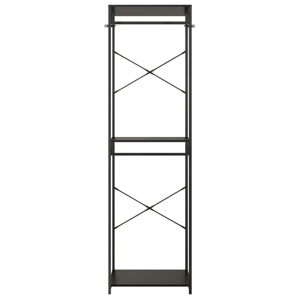 

vidaXL Kledingkast 60x40x213 cm metaal en spaanplaat zwart