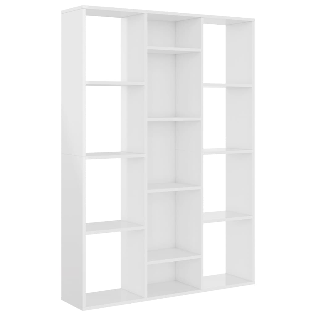 

vidaXL Room Divider/Book Cabinet High Gloss White 39.4"x9.4"x55.1" Engineered Wood