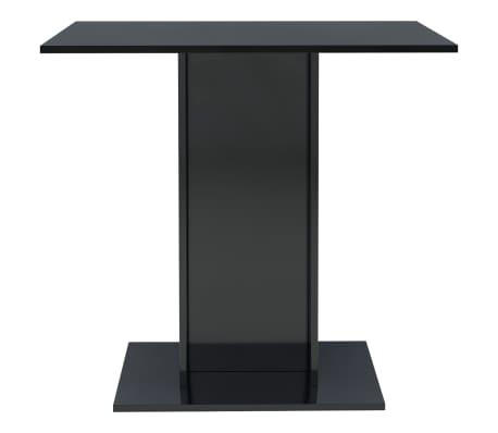 vidaXL Dining Table High Gloss Black 31.5"x31.5"x29.5" Engineered Wood