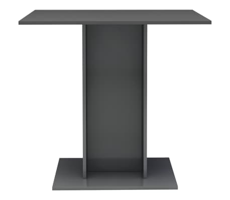vidaXL Dining Table High Gloss Gray 31.5"x31.5"x29.5" Engineered Wood