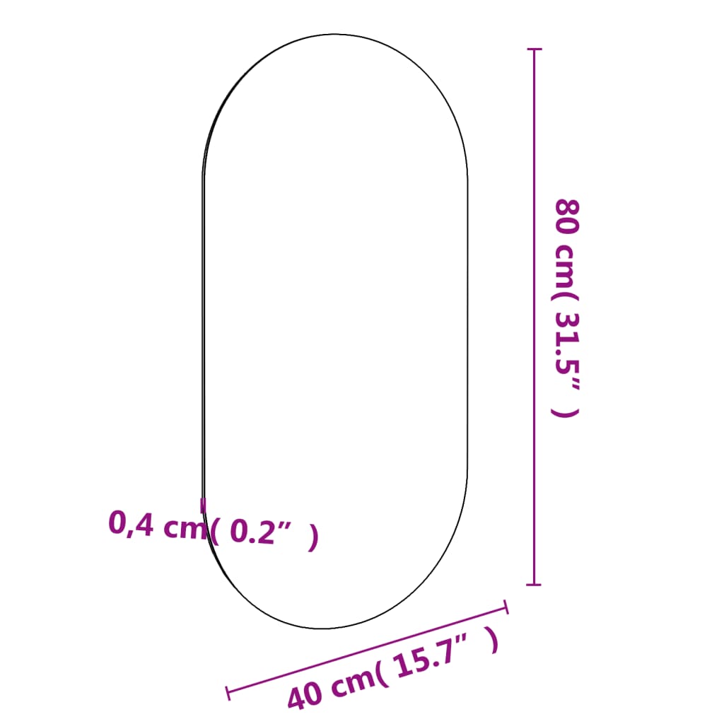 Zrcadlo 80 x 40 cm sklo