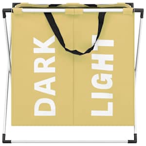 vidaXL 2 skyrių skalbinių rū&scaron;iavimo krep&scaron;ys, kreminės spalvos