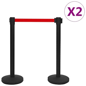 vidaXL piirdepostid lintidega 4 tk eralduspiire, roostevaba raud, must