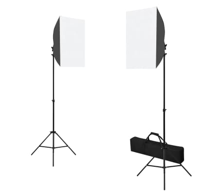 vidaXL fotostudiesæt med softbox-lamper + baggrund og reflektor