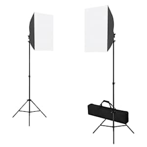 vidaXL Kit de studio photo bo&icirc;tes &agrave; lumi&egrave;re toile de fond r&eacute;flecteur