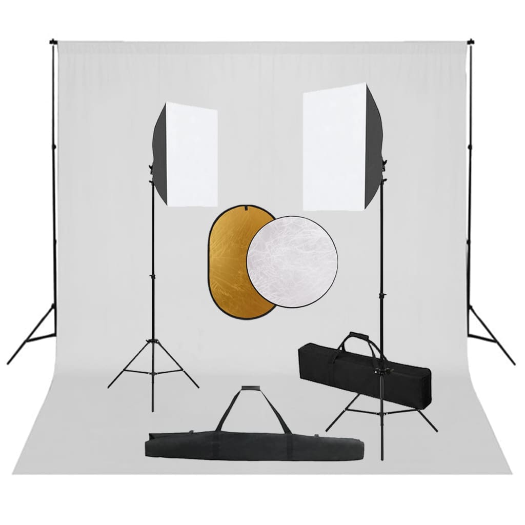 Kit de studio photo boîtes à lumière toile de fond réflecteur