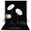 vidaXL fotostuudiokomplekt lambid, vihmavari, taustapilt ja reflektor
