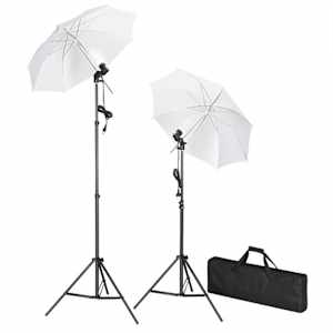 Foto studio set s lampami, deštníky, pozadím a odraznou deskou - obrázek 2