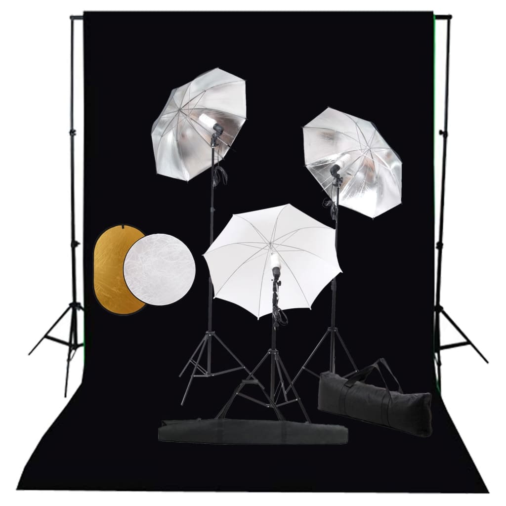 Fotografska oprema: svjetla, kišobrani, pozadina i reflektori