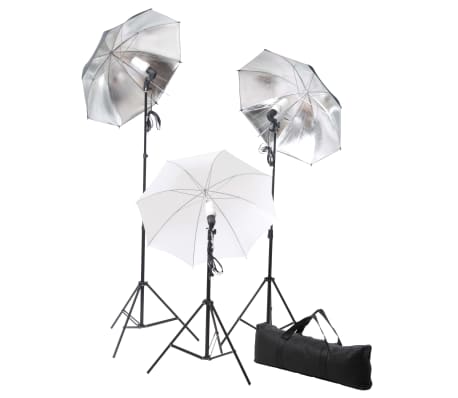 vidaXL Fotostudio-Set mit Leuchten, Schirmen, Hintergrund & Reflektor