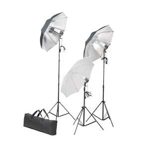 Foto studio set s lampami, deštníky, pozadím a odraznou deskou - obrázek 3
