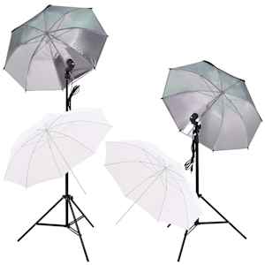 Foto studio set se softboxy, deštníky, pozadím, odraznou deskou - obrázek 2