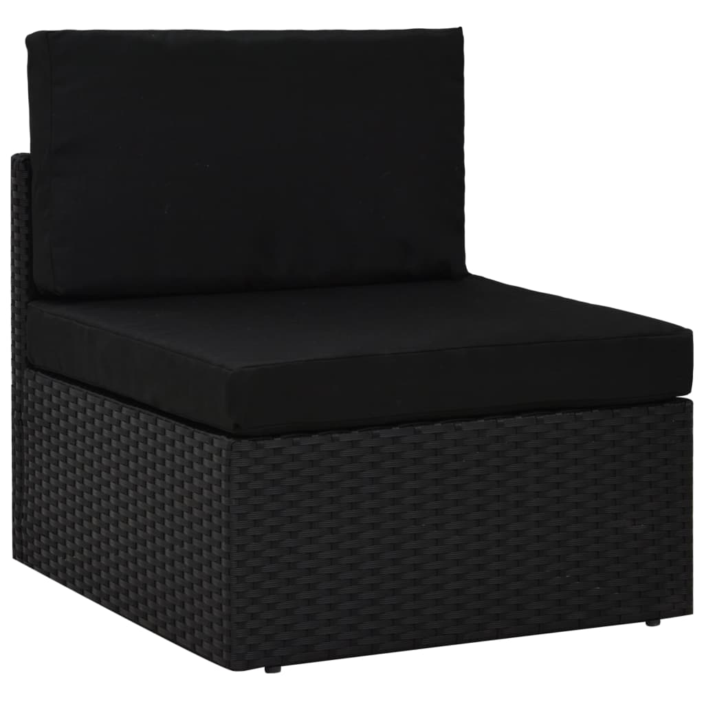 

vidaXL 10-delige Loungeset met kussens poly rattan zwart