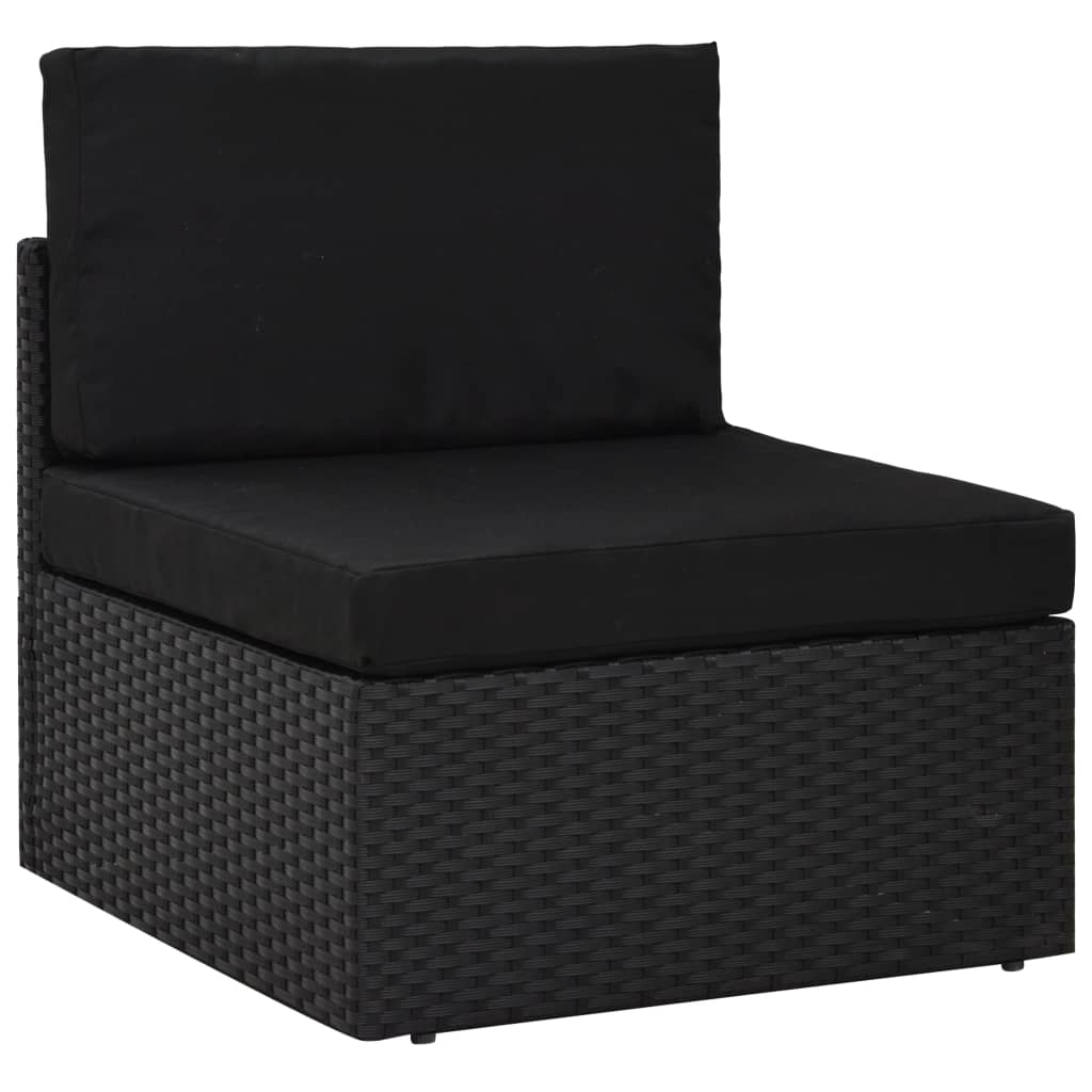 Thumbnail - vidaXL 9-tlg. Garten-Lounge-Set mit Kissen Schwarz Poly Rattan