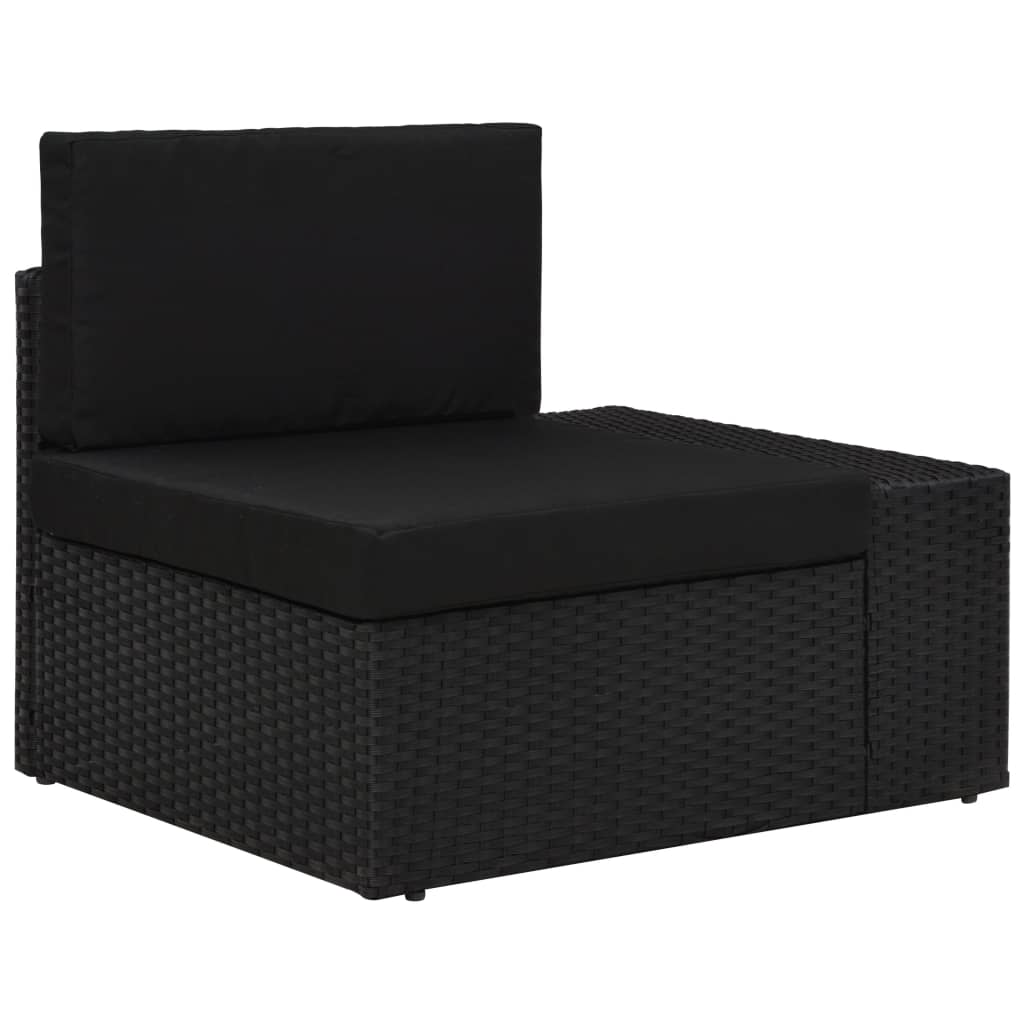 Thumbnail - vidaXL 9-tlg. Garten-Lounge-Set mit Kissen Schwarz Poly Rattan