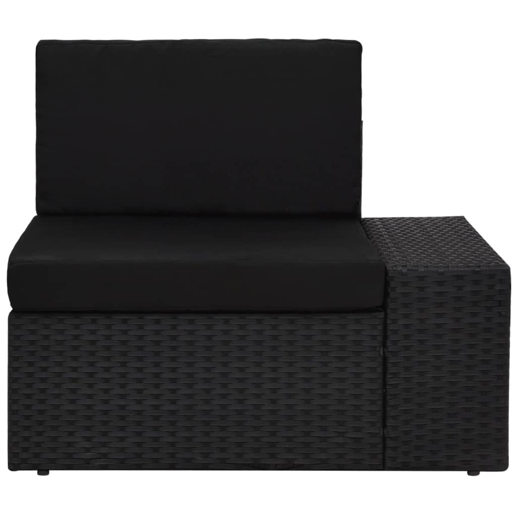 

vidaXL 5-delige Loungeset met kussens poly rattan zwart