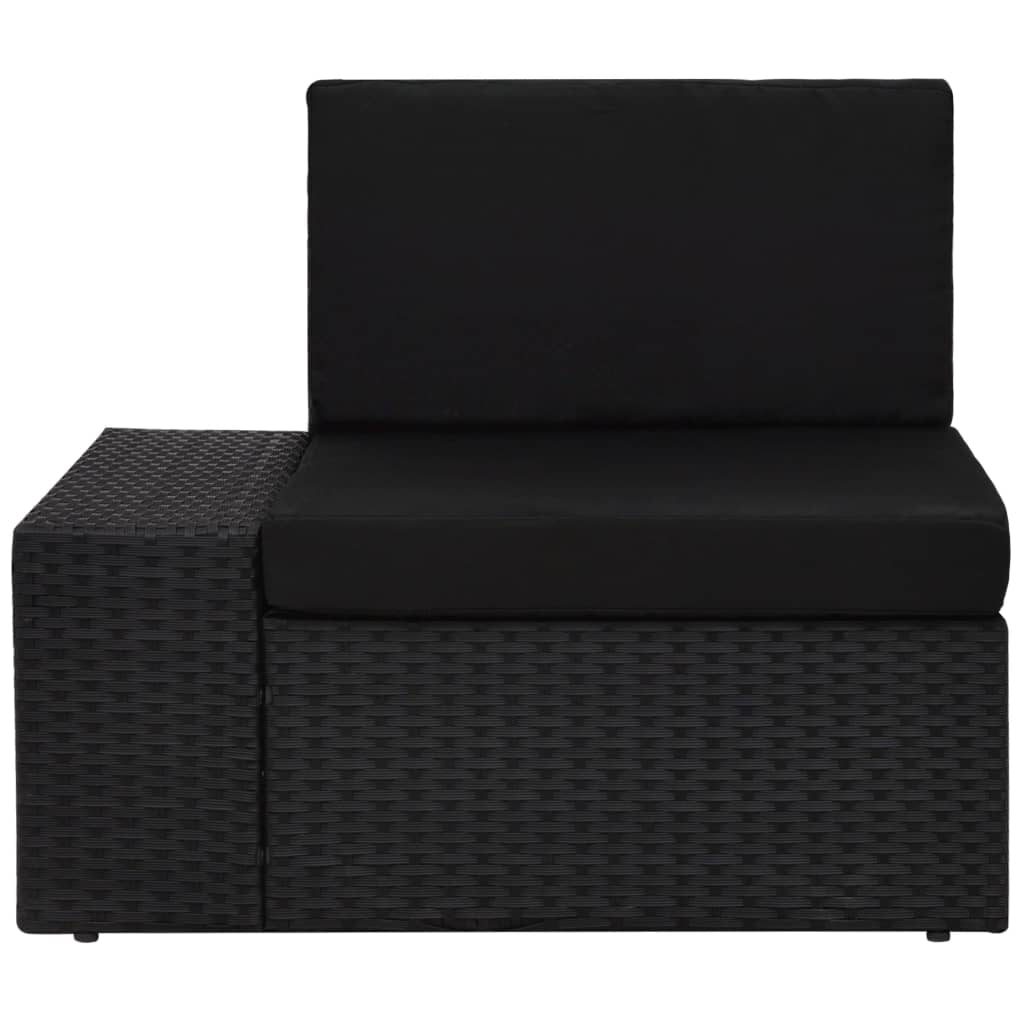 Thumbnail - vidaXL 5-tlg. Garten-Lounge-Set mit Kissen Schwarz Poly Rattan