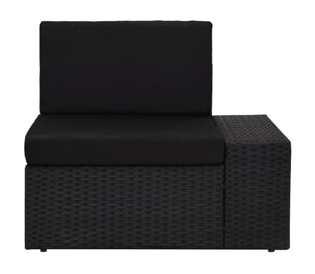 vidaXL Salon de jardin 5 pcs avec coussins Noir R&eacute;sine tress&eacute;e