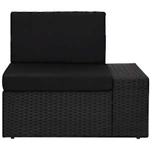 vidaXL Salon de jardin 5 pcs avec coussins Noir R&eacute;sine tress&eacute;e
