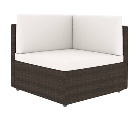 vidaXL Salon de jardin 4 pcs avec coussins Marron R&eacute;sine tress&eacute;e
