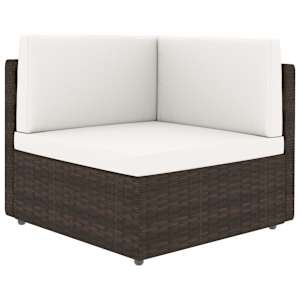 vidaXL Salon de jardin 4 pcs avec coussins Marron R&eacute;sine tress&eacute;e